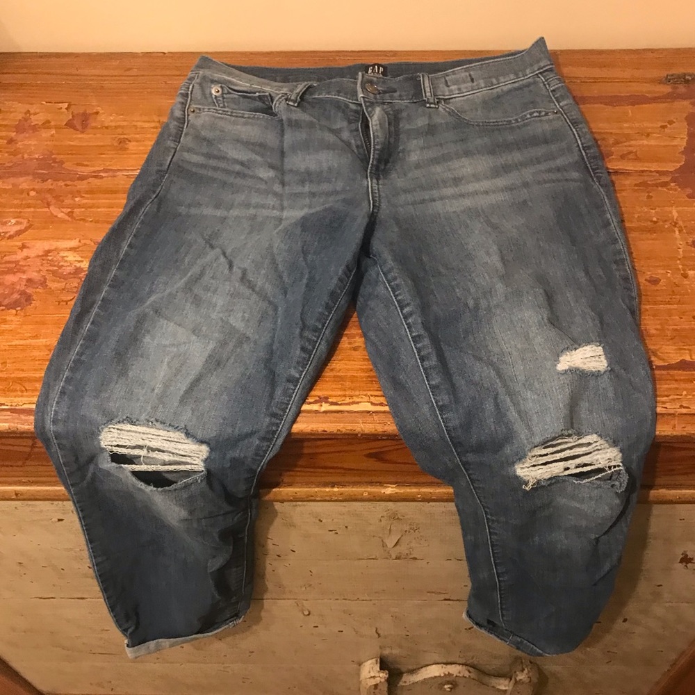 Gap 1969 True Skinny Distressed Jeans, Mid Rise